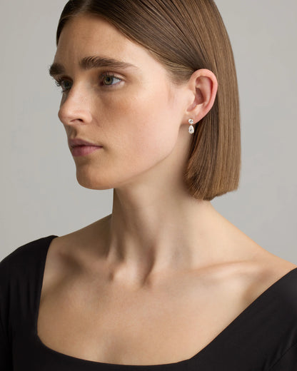 14K Gold Lab Grown Diamond Round & Pear Drop Earrings - One Size / Yellow Gold