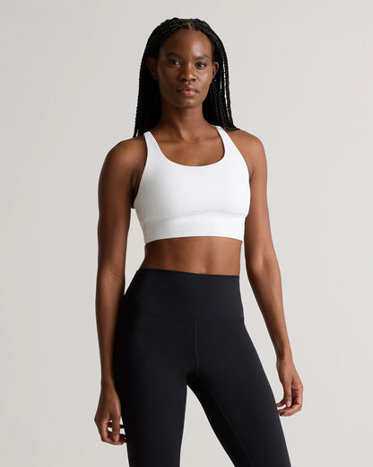 Power-Up Long Line Strappy Sports Bra - XS / Classic White