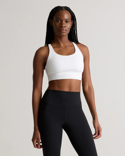 Power-Up Long Line Strappy Sports Bra - XS / Classic White