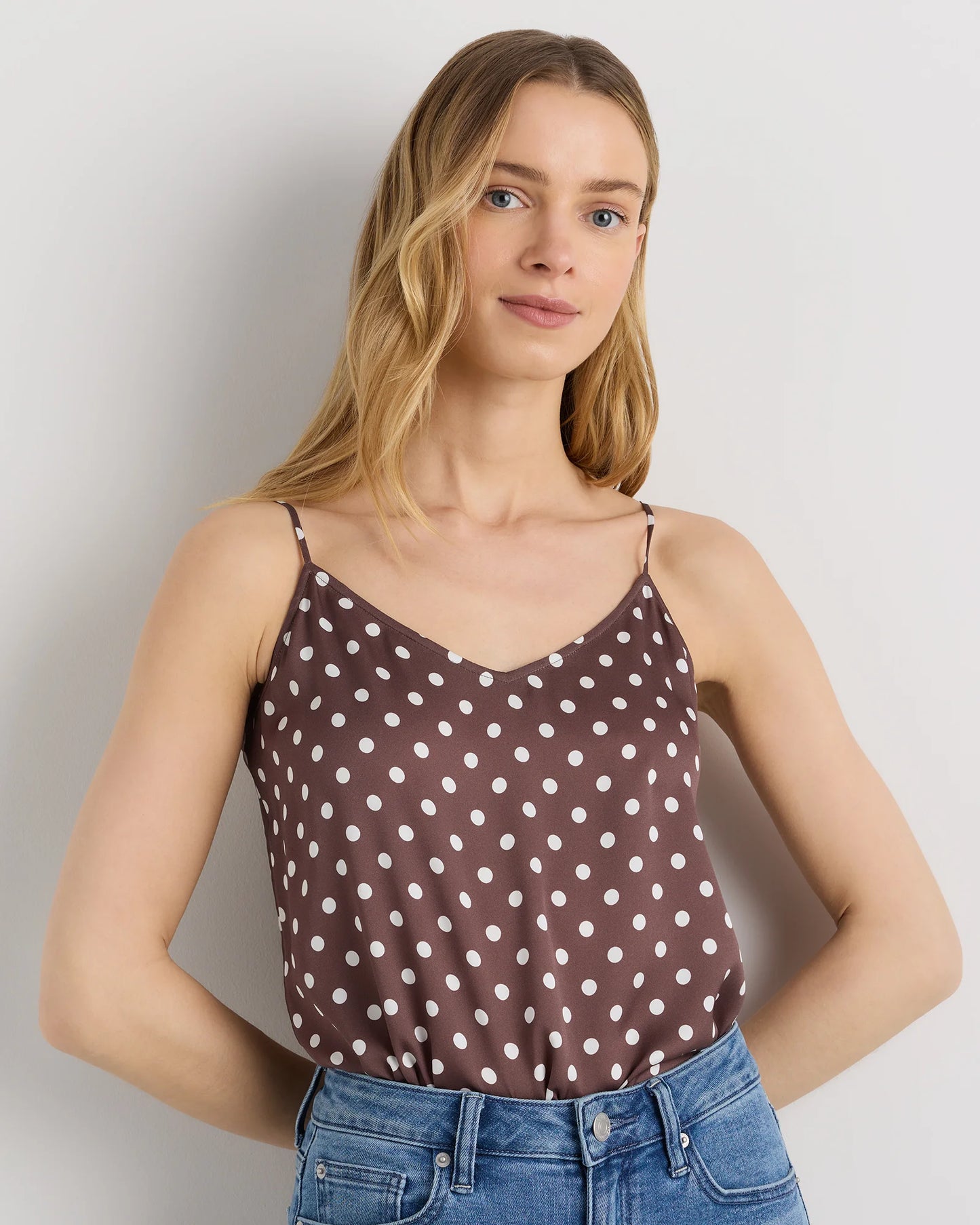 Washable Stretch Silk V-Neck Cami - XS / Ivory
