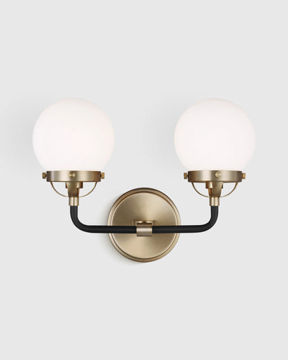 Double Globe Steel Sconce - One Size / Black