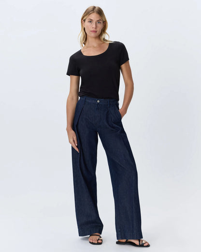 Cotton Modal Scoop Neck Tee - XS / Navy