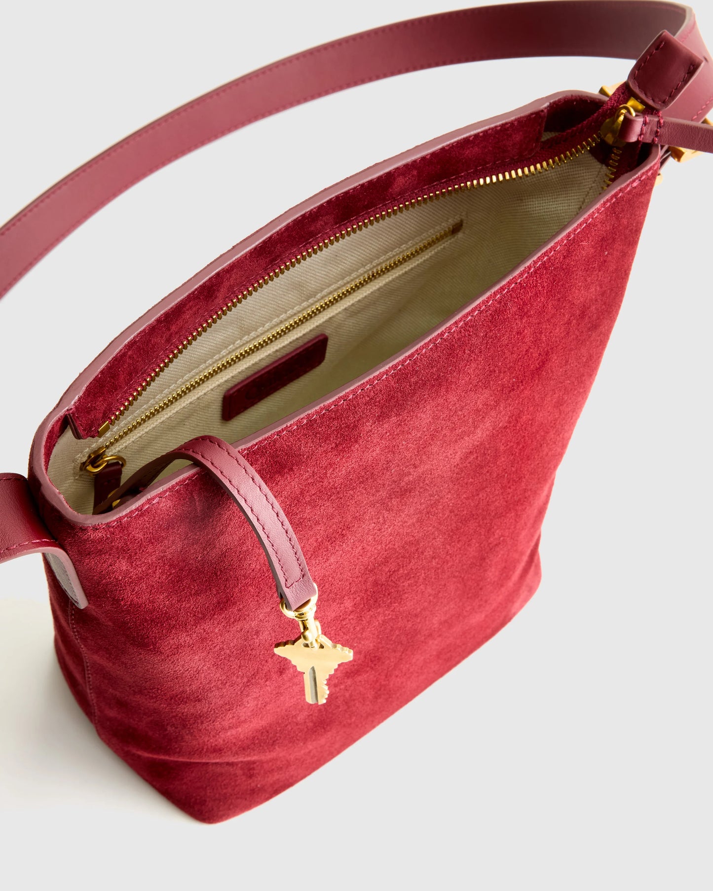 Italian Suede Bucket Crossbody - One Size / Sand