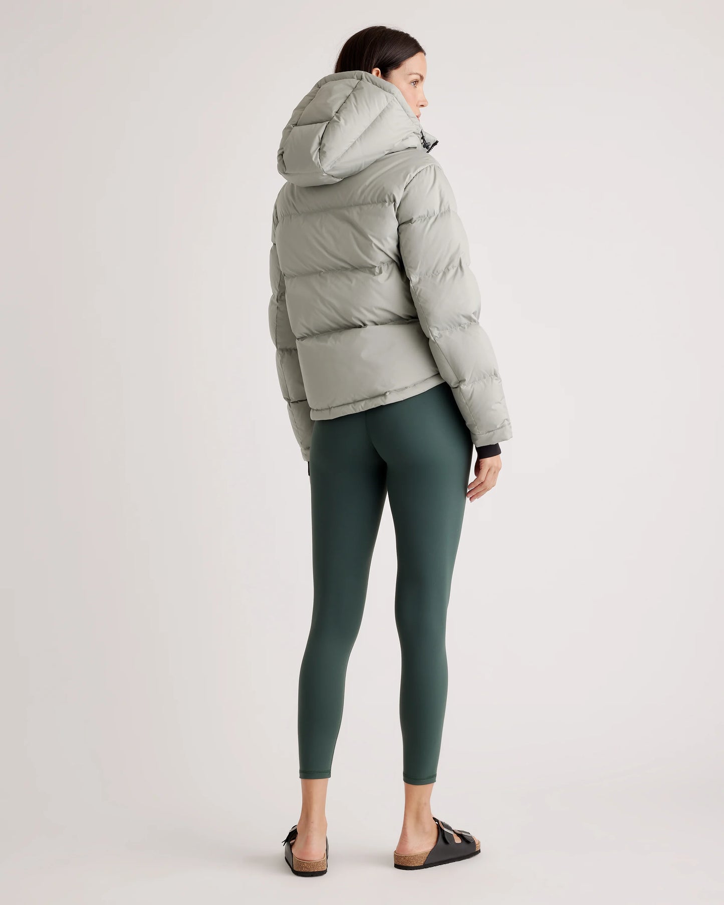 Responsible Down Cropped Puffer Jacket - XS / Shiny Black