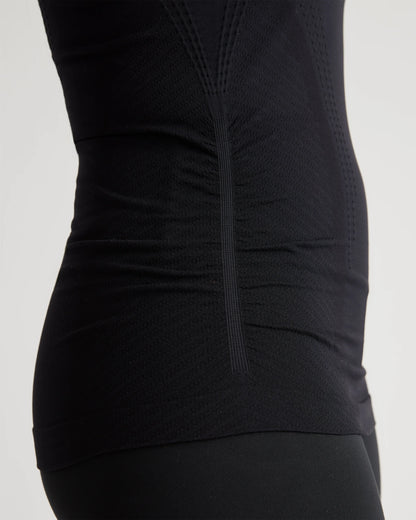 Seamless Ruched Racerback Tank - XS / Black