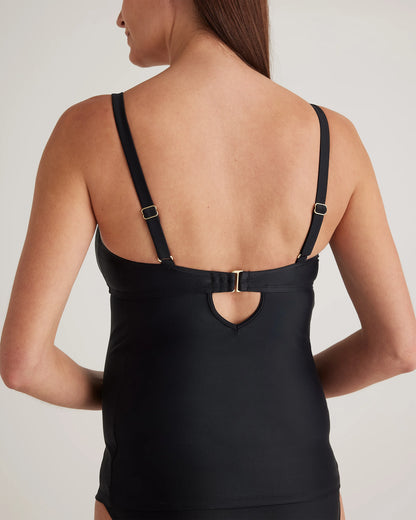 Italian Maternity Two-Piece Tankini Swimsuit - XS / Black