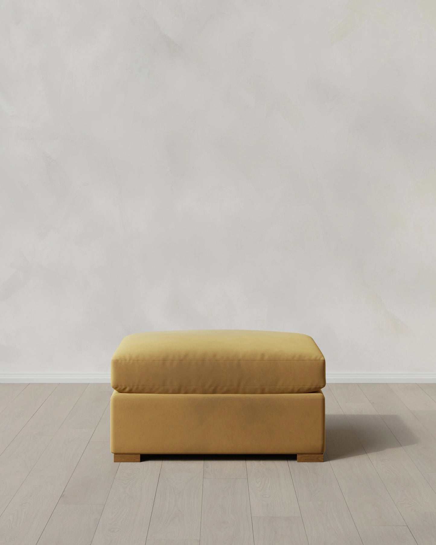 Hollis Slope Arm Ottoman in Performance Velvet - 37" / Taupe