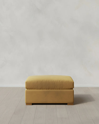 Hollis Slope Arm Ottoman in Performance Velvet - 37" / Taupe