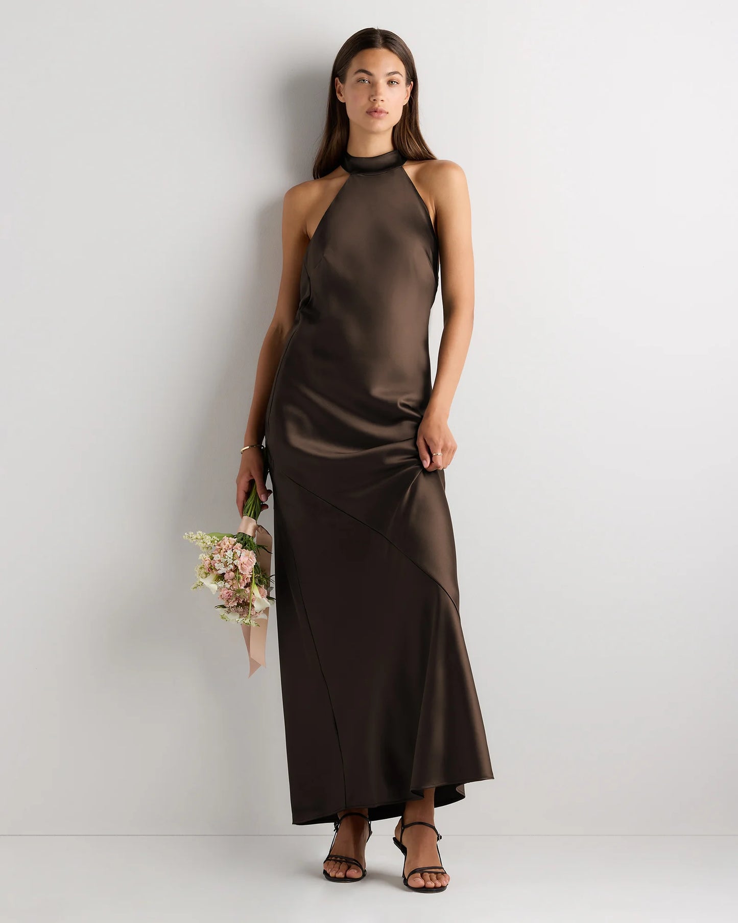 Catalina Stretch Satin Dress - 0 / Garden Sage Green