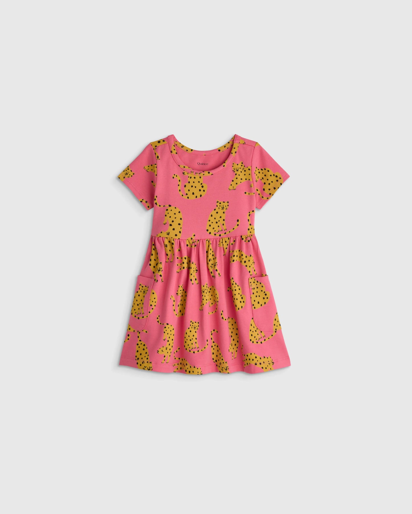 Organic Cotton Fit and Flare Pocket Dress - 12-18M / Cloud Rainbow Stripe