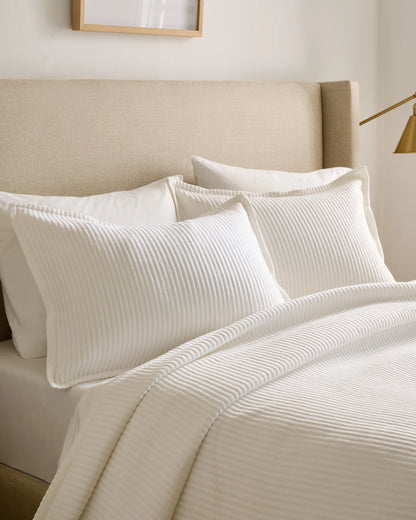 Organic Cotton Matelasse Coverlet - Twin / Dried Sage
