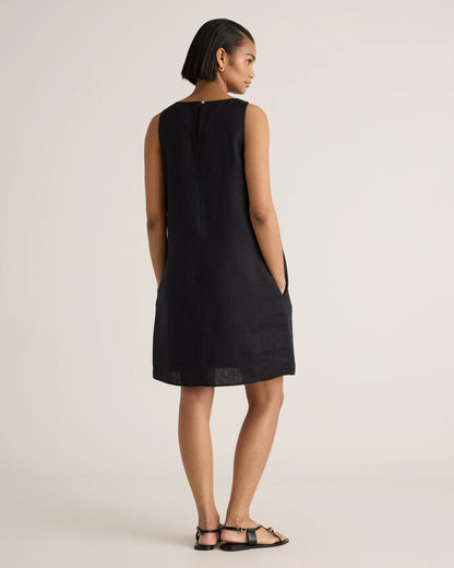 100% European Linen Tank Mini Dress - XS / Martini Olive