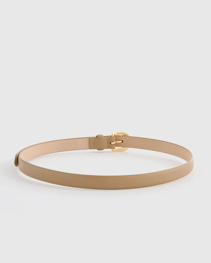 Sofia European Leather Skinny Belt - XS / Black