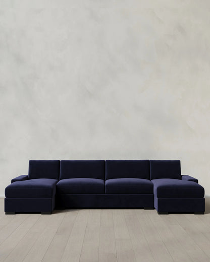 Stillman U Sectional in Performance Velvet - One Size / Java