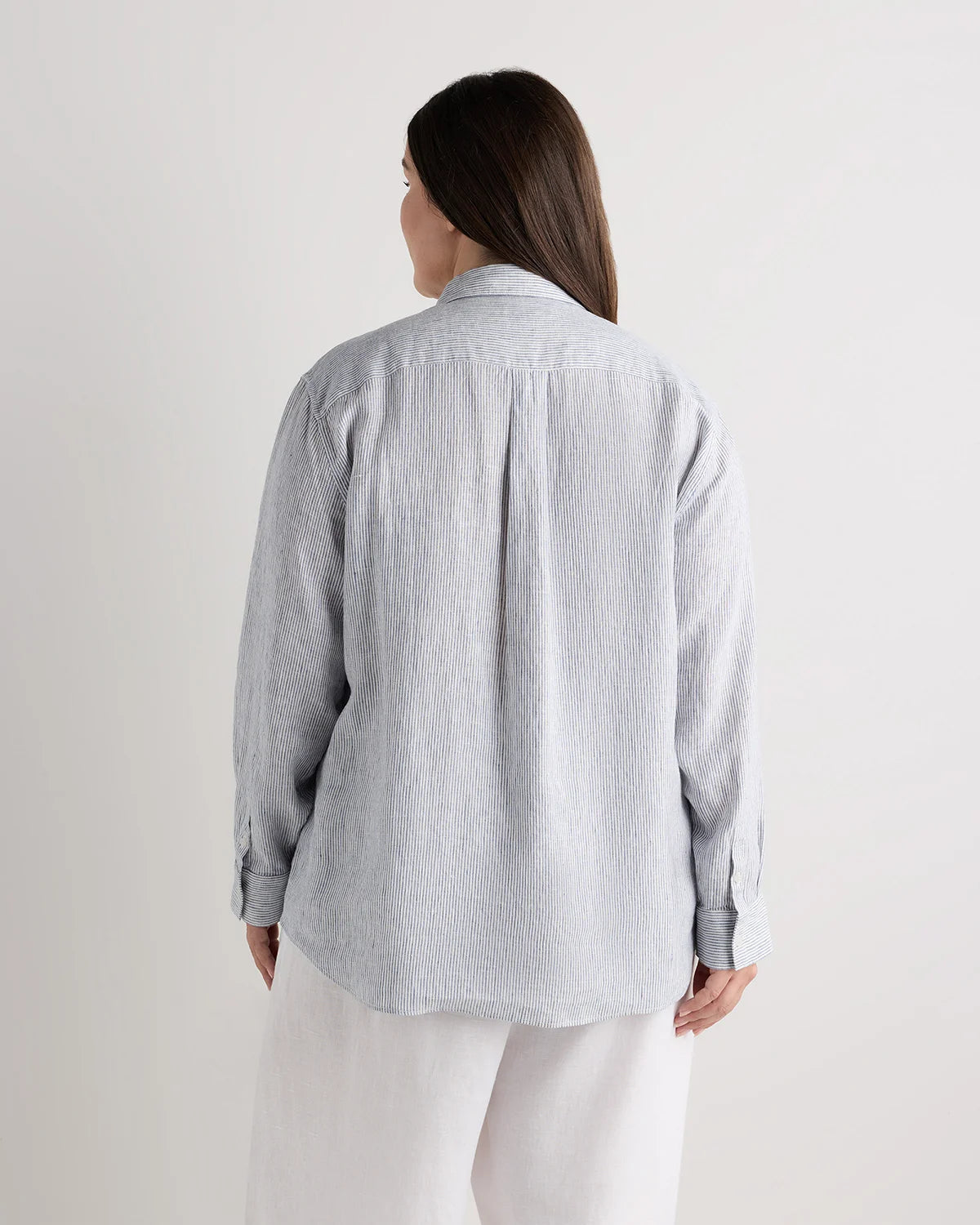 100% European Linen Long Sleeve Shirt - 1X / Flax