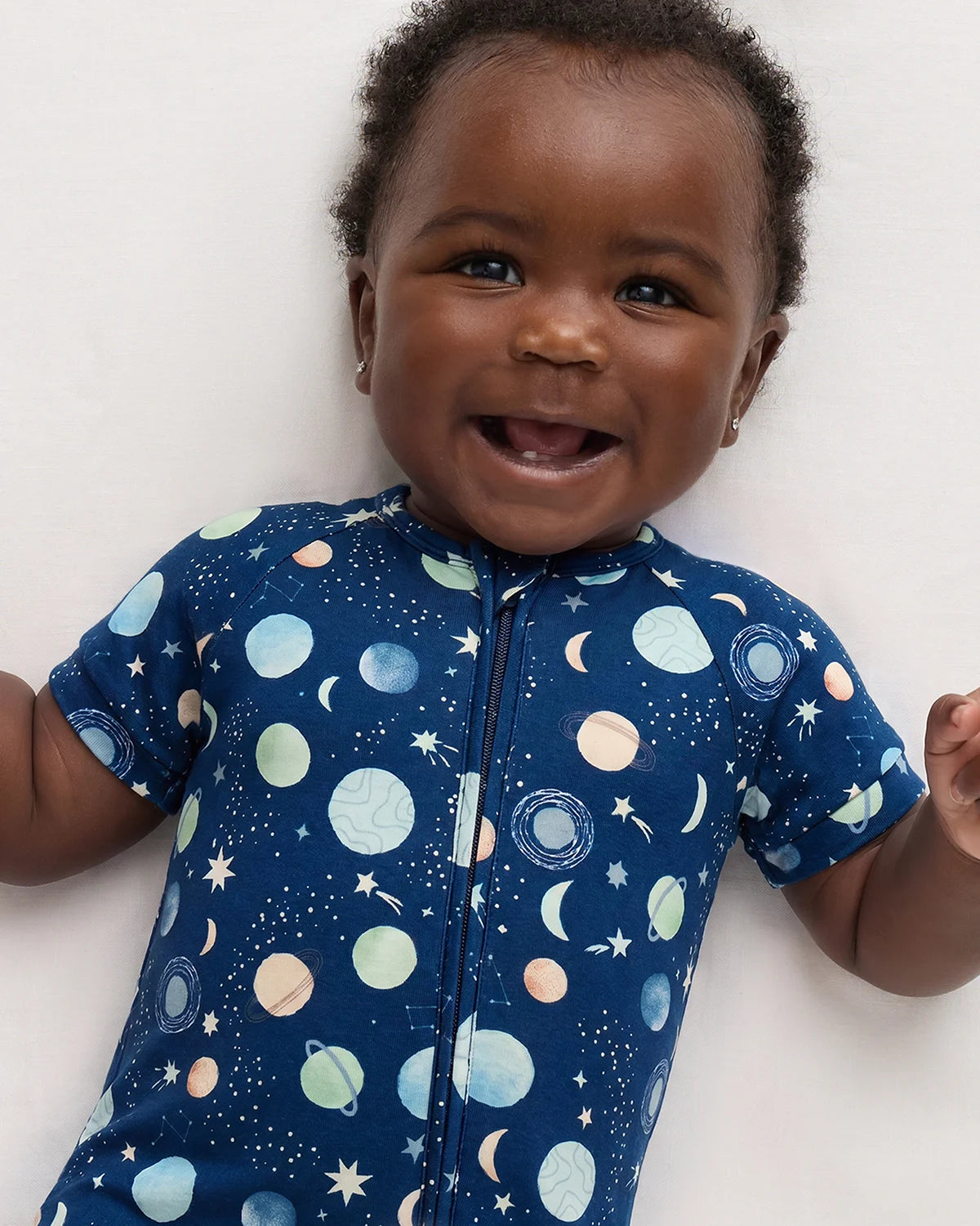 Bamboo Shortie Onesie Pajama - 0-3M / Blue Cars