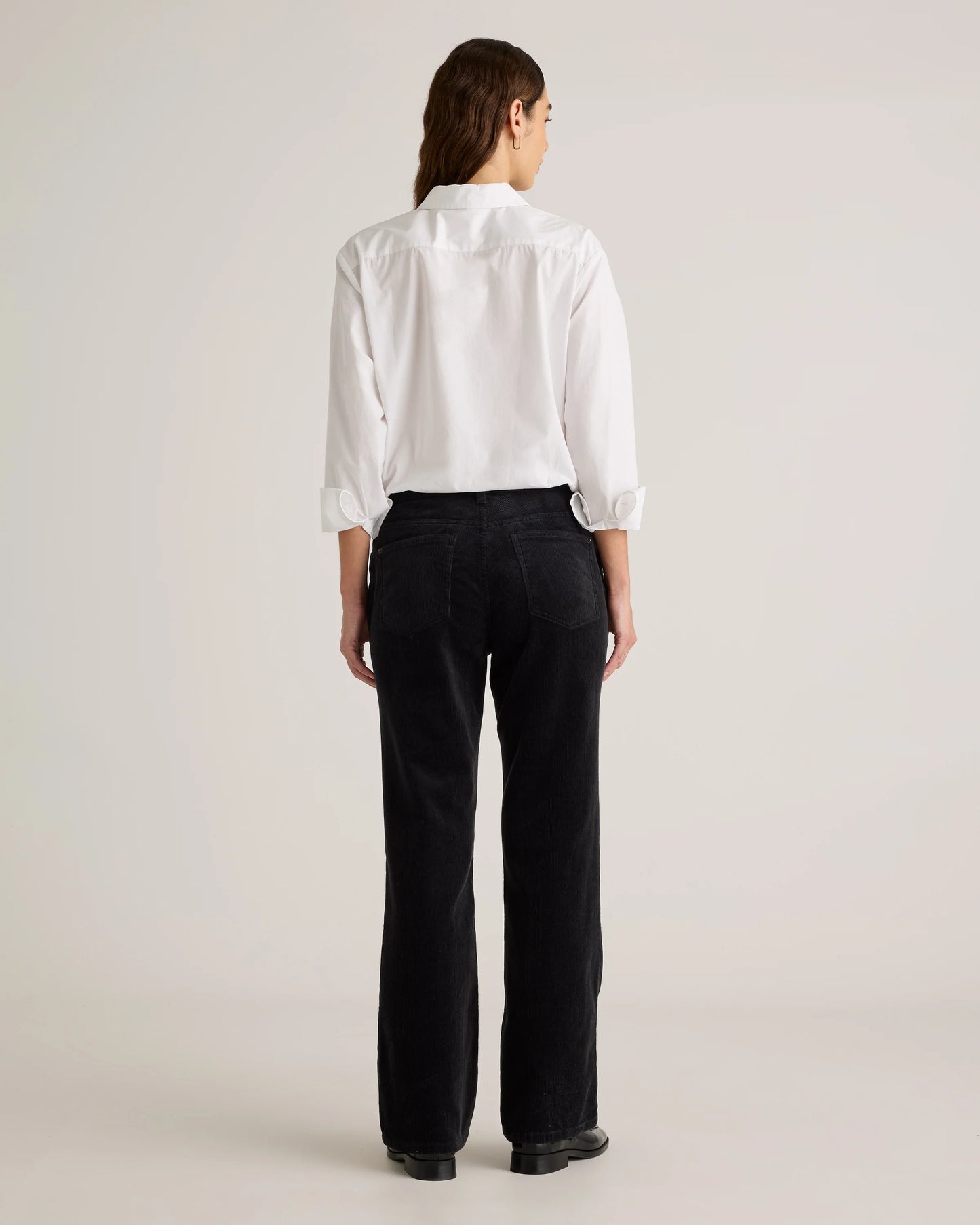 Organic Stretch Corduroy Flare Pants - 0 / Black