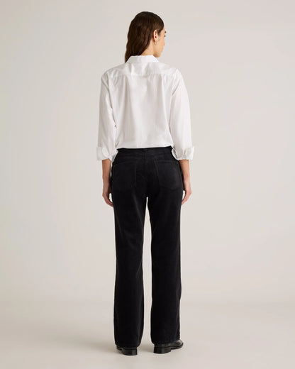 Organic Stretch Corduroy Flare Pants - 0 / Black