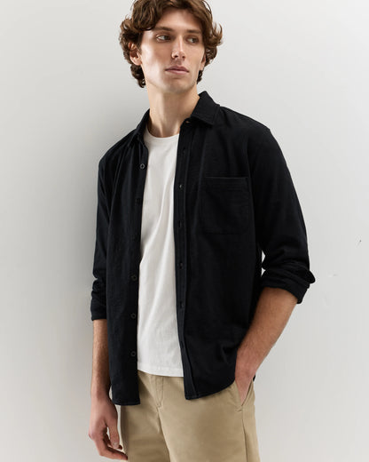 100% Organic Cotton Slub Long Sleeve Button Up Shirt - S / Heather Grey