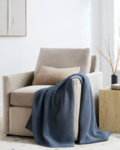 Organic Waffle Throw - 50x70 / Dried Sage