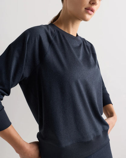 Flowknit Pullover Crew - XS / Heather Deep Navy