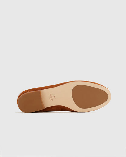 Italian Suede Penny Loafer - 5 / Almond