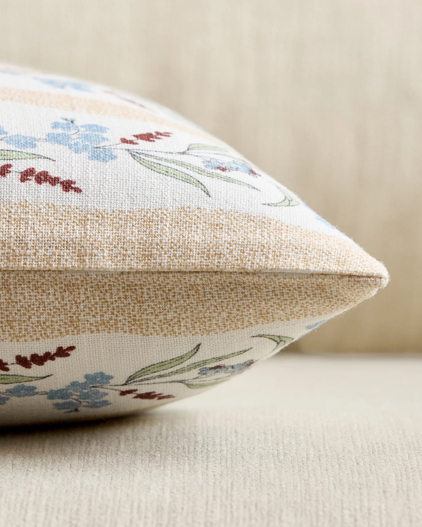 Wildflower Cotton Pillow Cover (Set of 2) - 12x20 / Tan Stripe