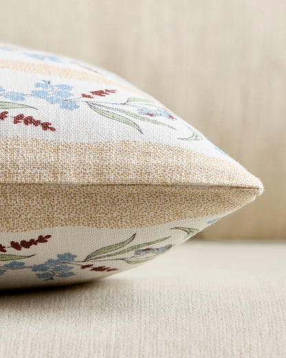 Wildflower Cotton Pillow Cover - 12x20 / Tan Stripe