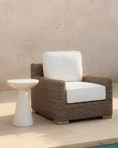 Classic All-Weather Wicker Outdoor Lounge Chair - One Size / Natural Weave