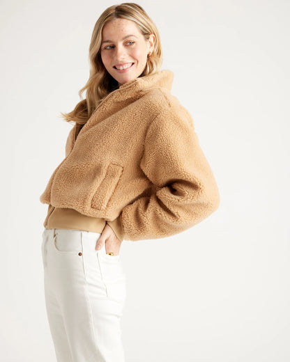 Hooded Sherpa Jacket - XS / Black