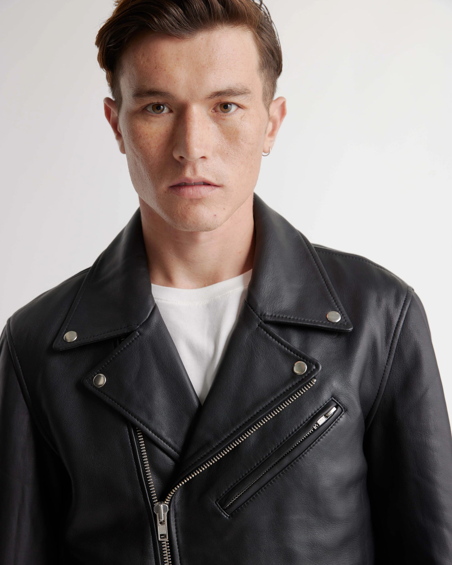 100% Leather Motorcycle Jacket - S / Black