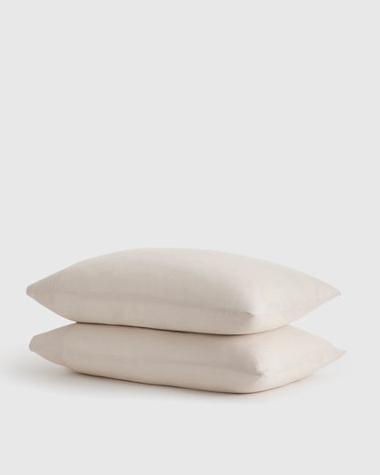 European Linen Pillowcase Set - Standard / White