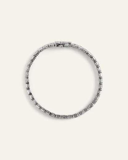 14K Gold Lab Grown Diamond East-West Emerald Tennis Bracelet - 10ctw - 6.5" / Yellow Gold