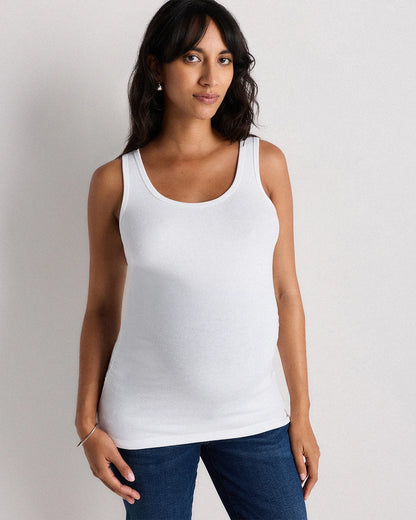 Bamboo Rib Maternity Scoop Neck Tank - XS / Deep Navy