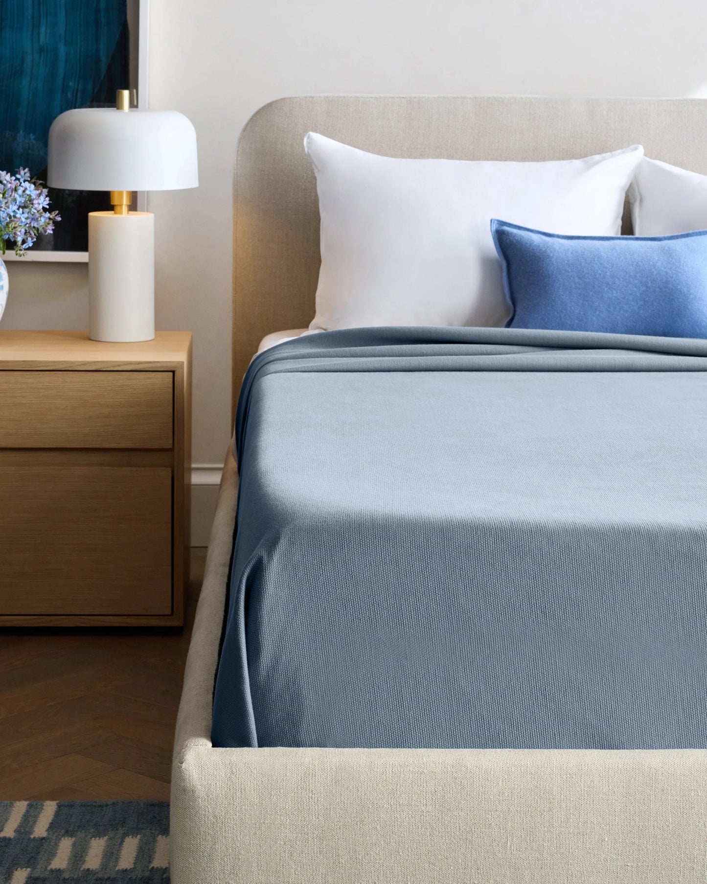 Luxury Organic Cotton Bed Blanket - Twin / White