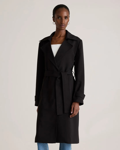 Stretch Crepe Trench Coat - XS / Olive