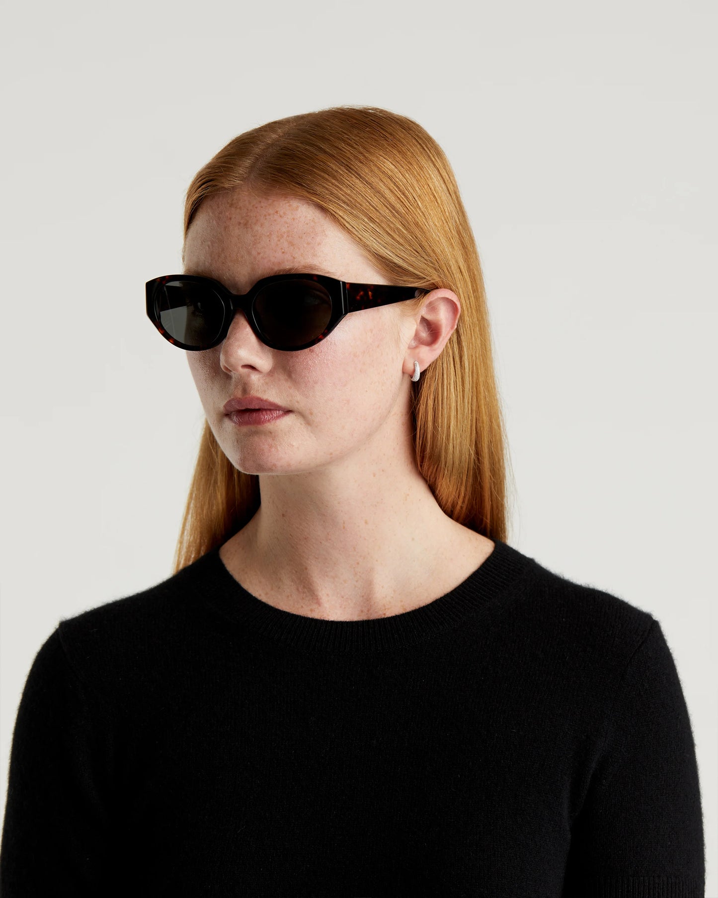 Ava Polarized Acetate Sunglasses - One Size / Tortoise with Grey lens