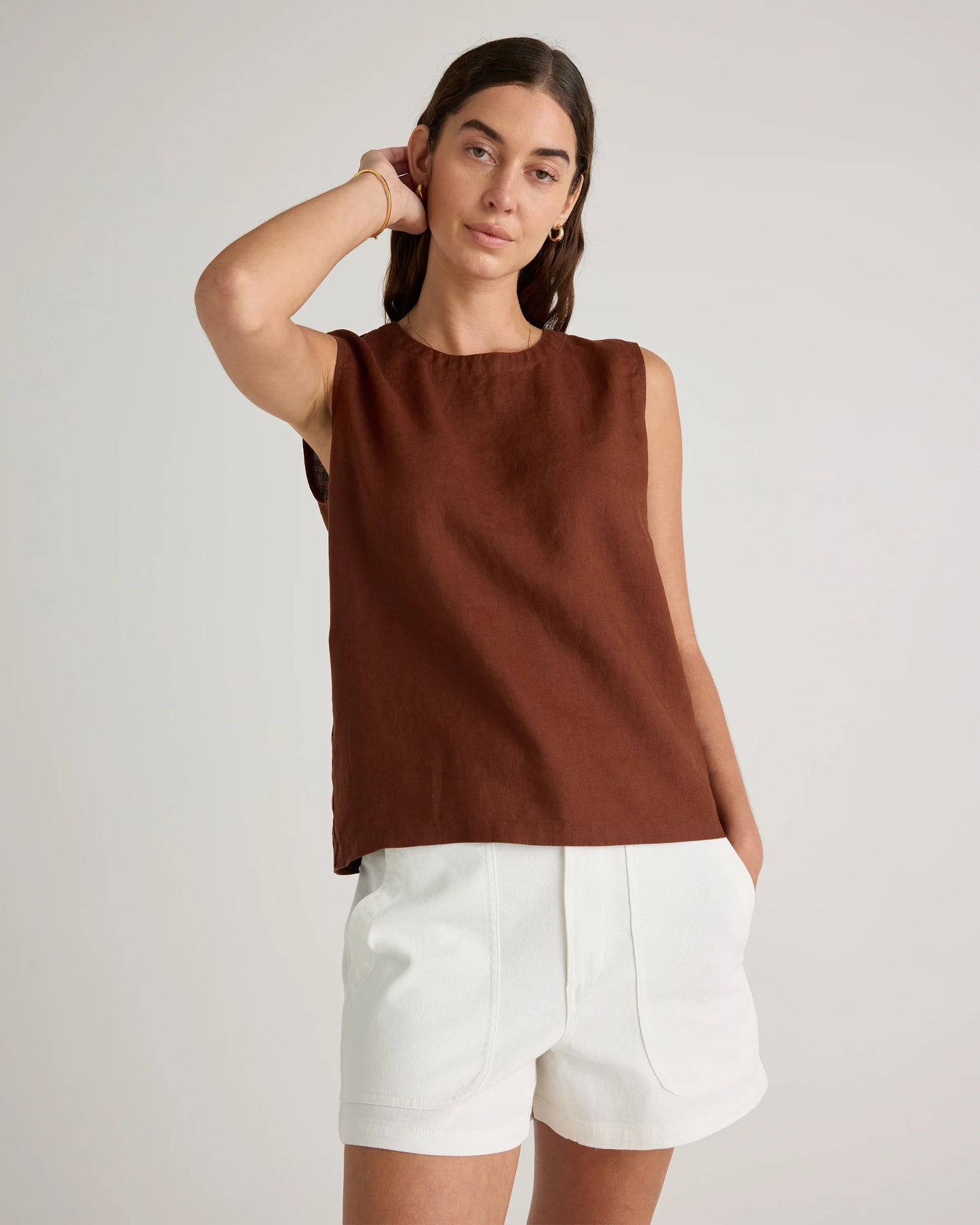 Organic Stretch Cotton Twill Utility Shorts - 0 / Ivory
