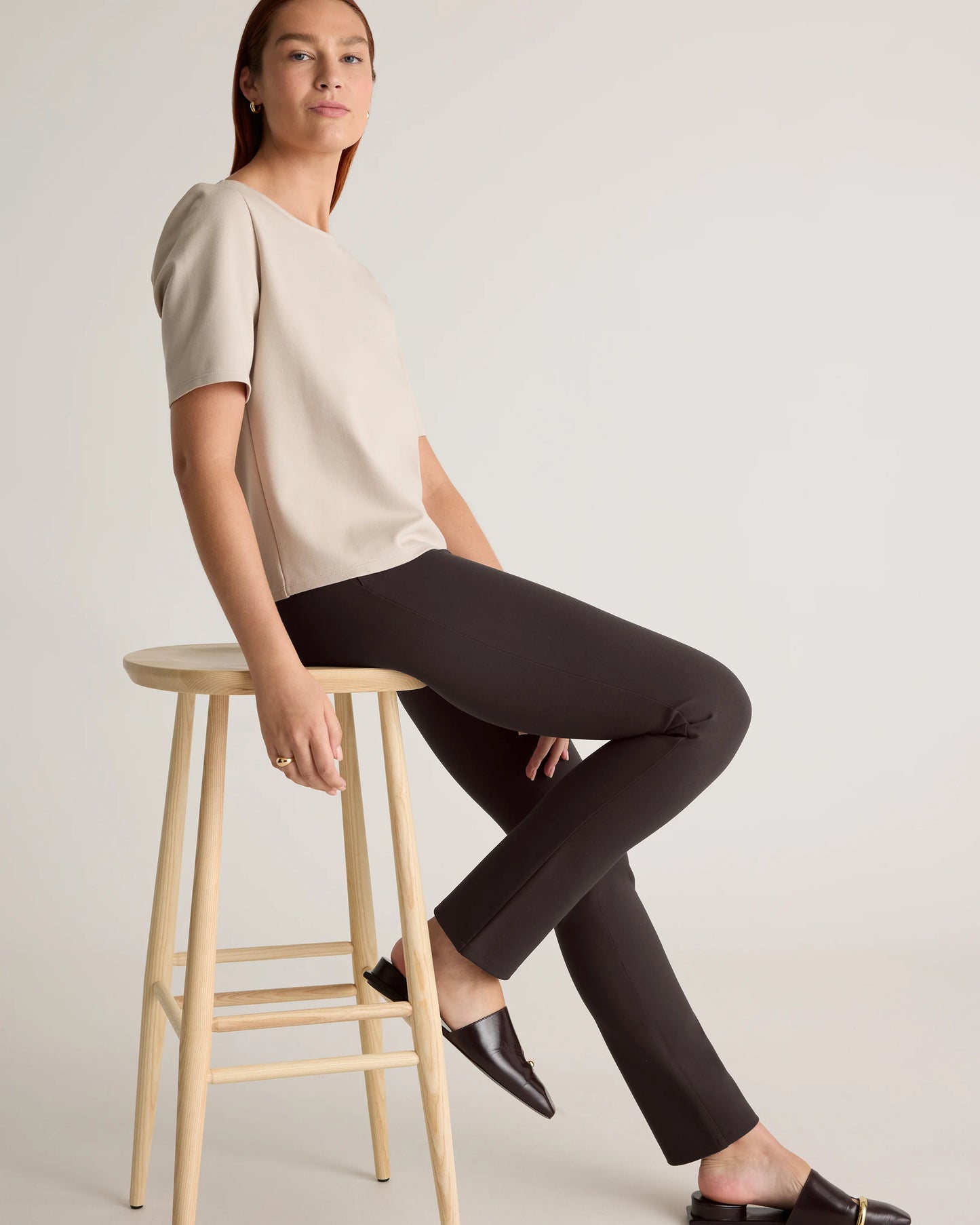 Ultra-Stretch Ponte Straight Leg Pants - XS / Morel Grey