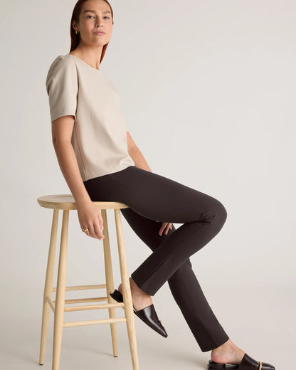Ultra-Stretch Ponte Straight Leg Pants - XS / Morel Grey