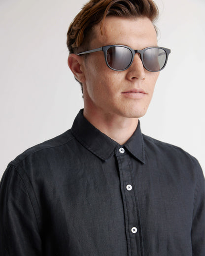 Charlie Polarized Acetate Sunglasses - Standard / Clear with Grey lens