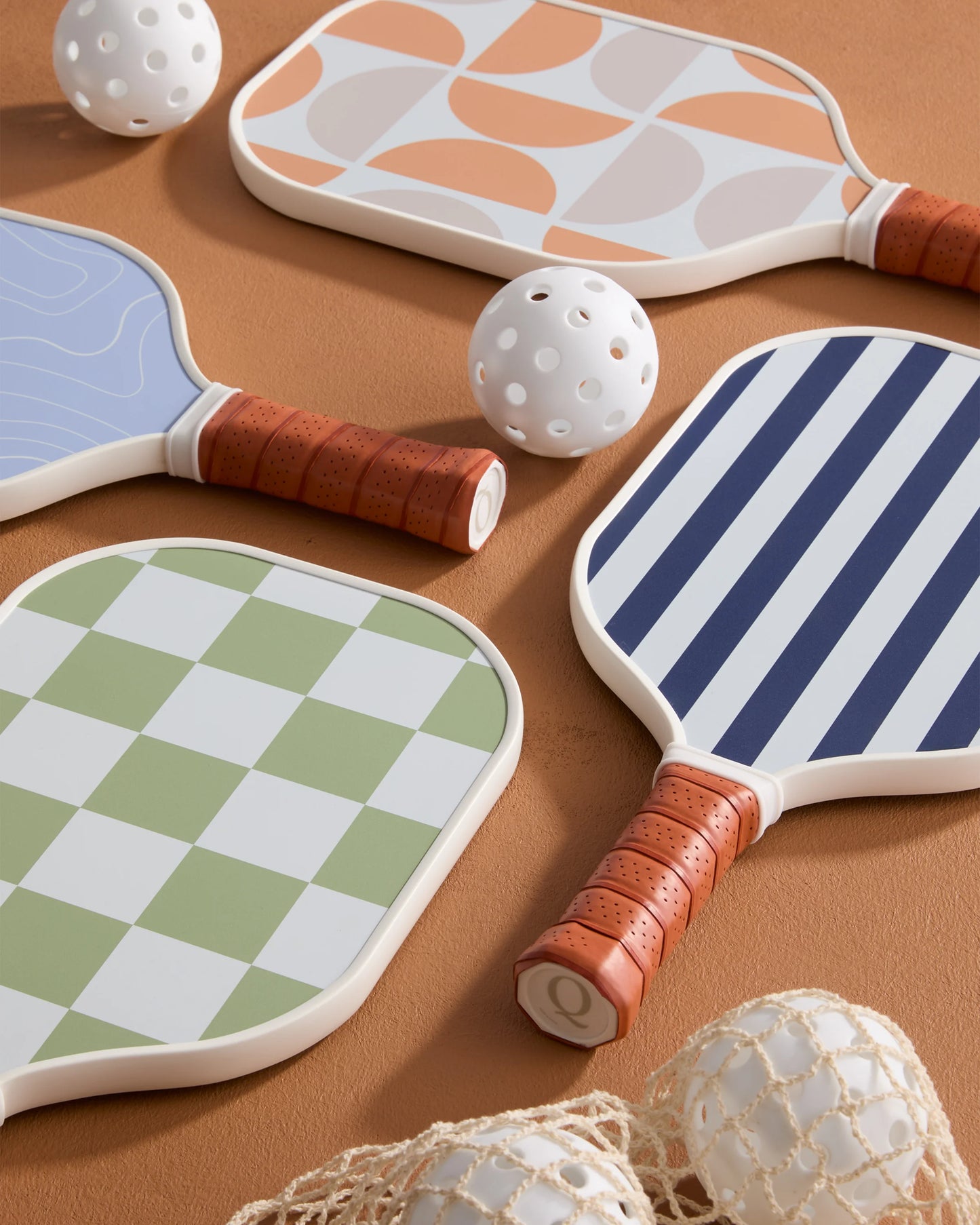 Four Paddle Pickleball Set - One Size / Navy/Sky Blue/Sage/Cantaloupe