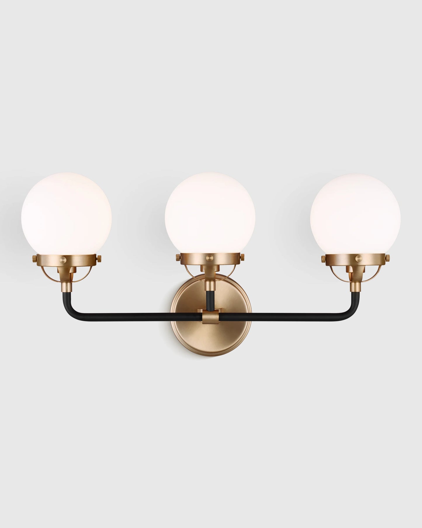 Triple Globe Steel Sconce - One Size / Black