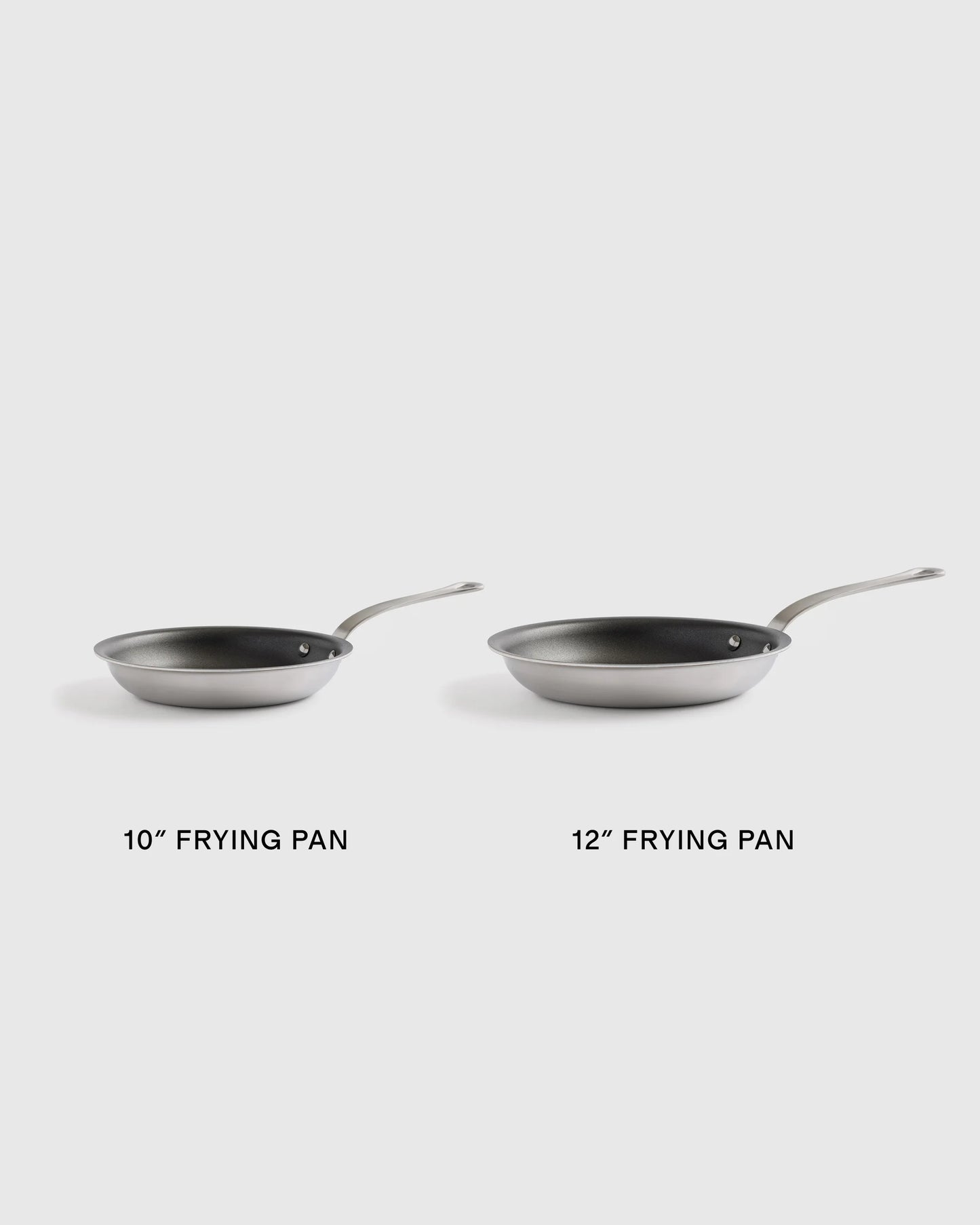 5-Ply Stainless Steel Nonstick Cookware: 2-Piece Frying Pan Set: 10" & 12" - 10" & 12" / No Color