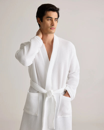 Organic Turkish Waffle Robe - XS / White
