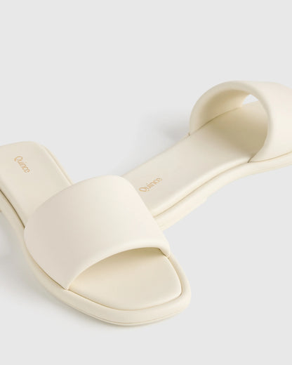 Italian Leather Slide Sandal - 5 / Bone