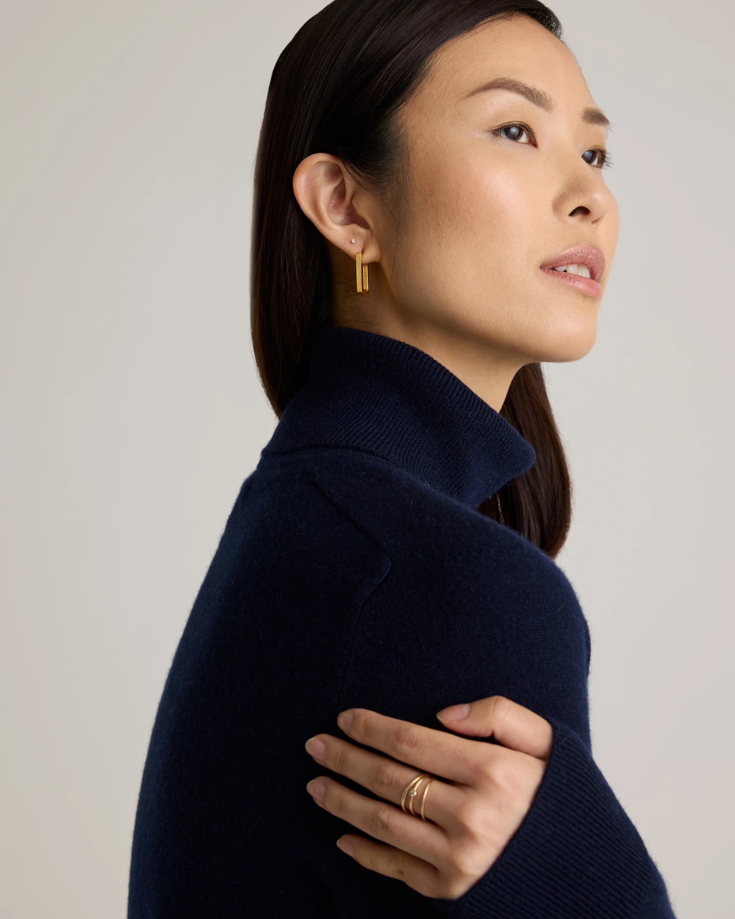Mongolian Cashmere Turtleneck Sweater - XS / Heather Grey