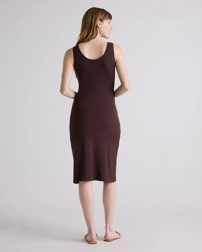 Recycled Knit Maternity Tank Midi Dress - XS / Chocolate