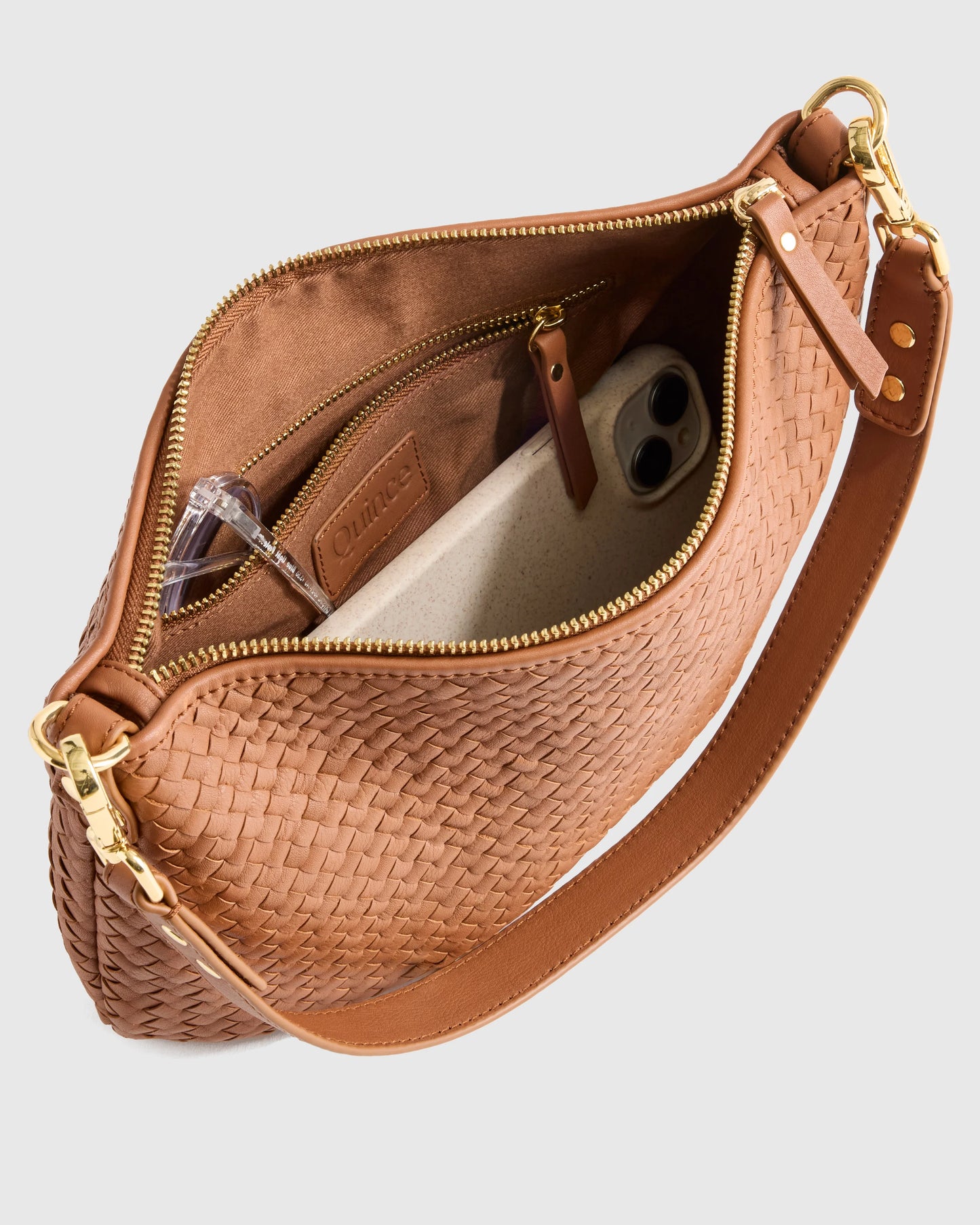 Sloane Handwoven Mini Shoulder Bag - One Size / Cognac