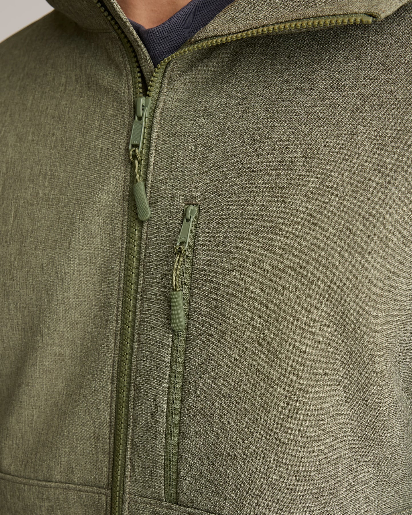 Softshell Fleece-Lined Full-Zip Hooded Jacket - XS / Heather Shady Charcoal